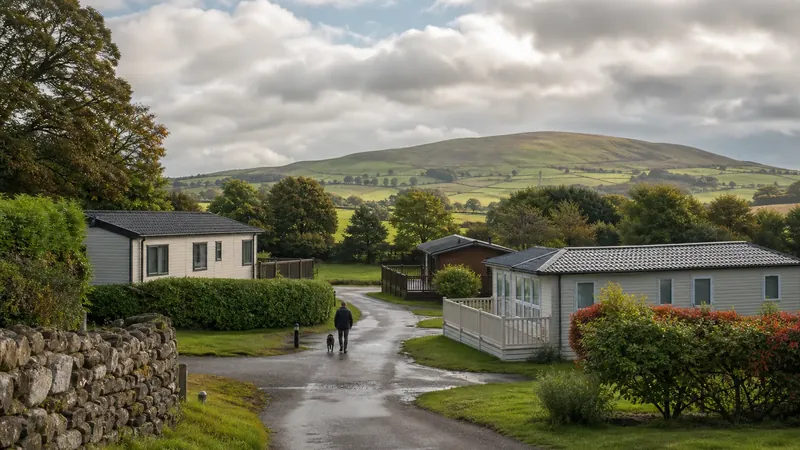 A quiet holiday park in the green Ribble Valley countryside
